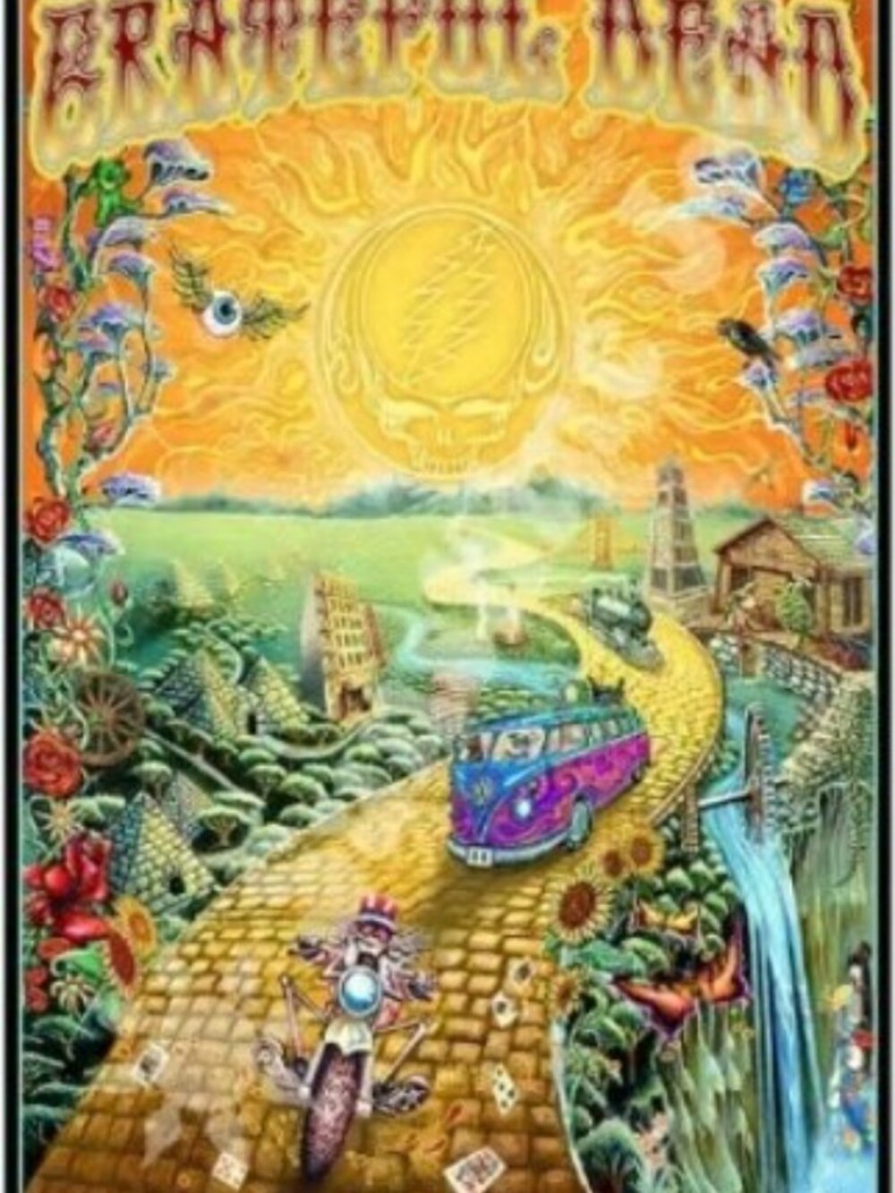 Grateful Dead Golden Road Tapestry by Mike DuBois ~ 53” x 85” ~ Brand New!